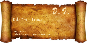 Dürr Irma névjegykártya